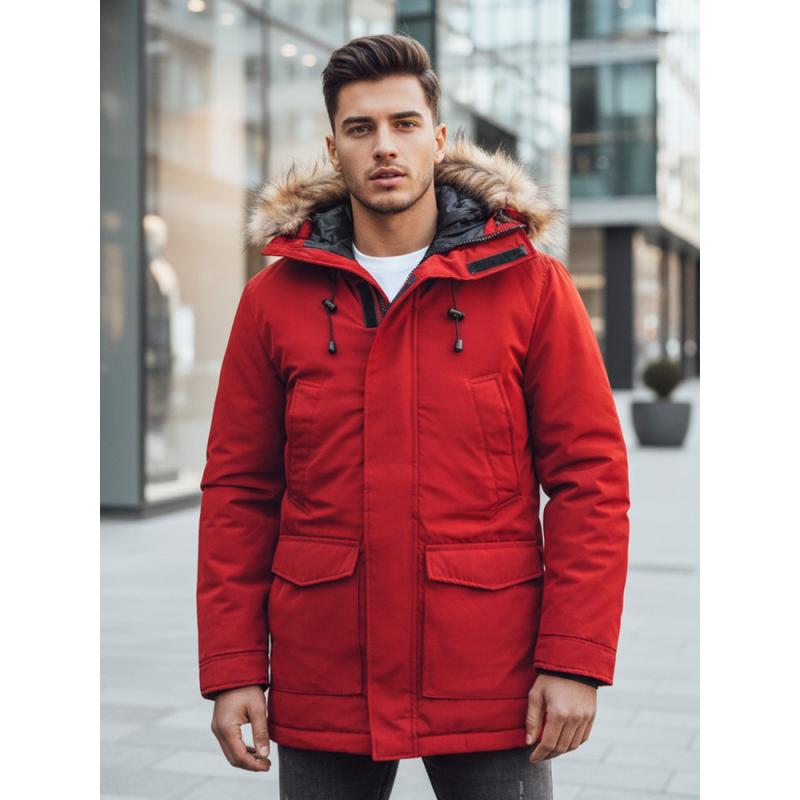 Pánska zimná bunda, červená