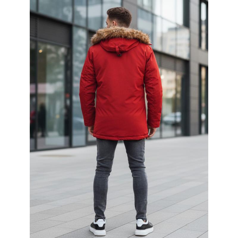 Pánska zimná bunda, červená
