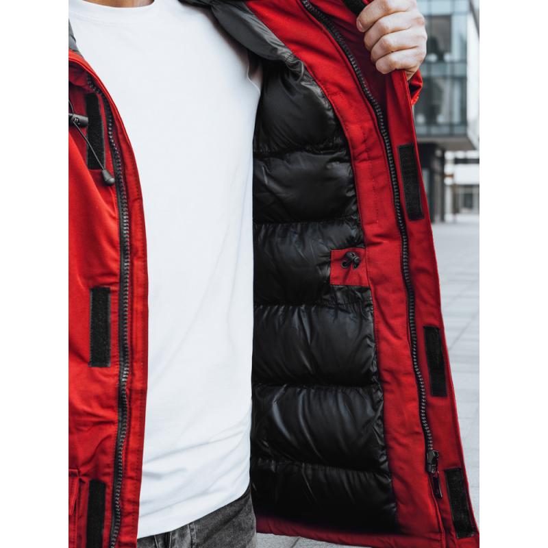 Pánska zimná bunda, červená