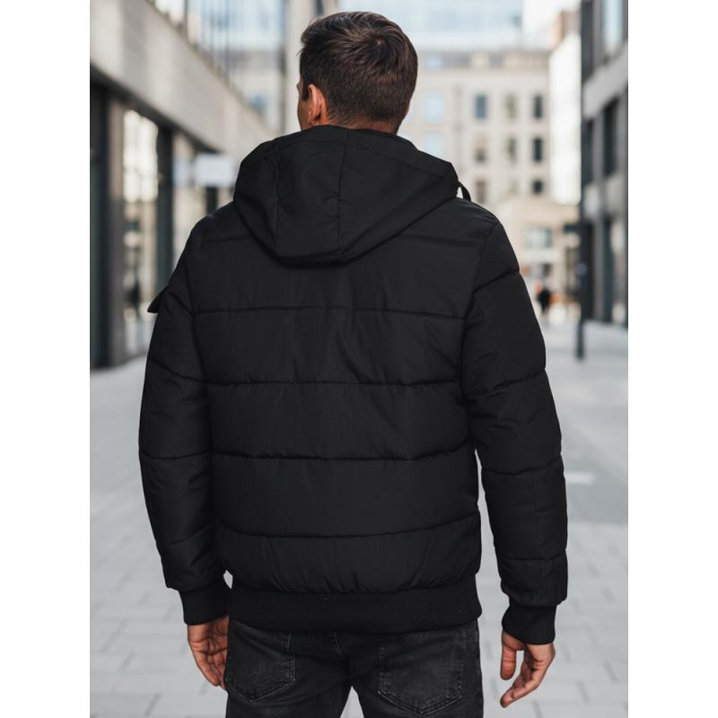 Pánska prešívaná bunda, čierna