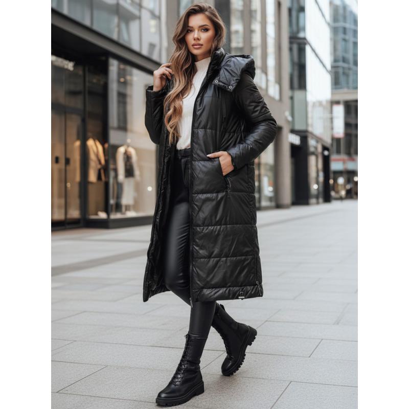 Dámska prešívaná bunda ORVITA, s kapucňou, čierna