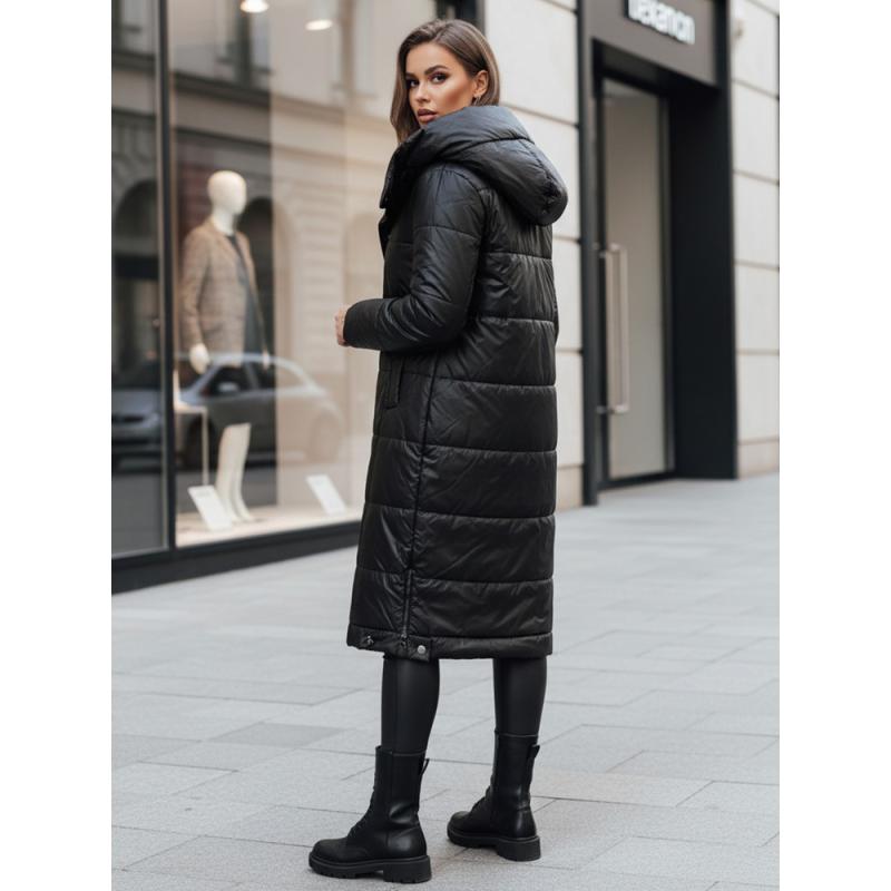 Dámska prešívaná bunda ORVITA, s kapucňou, čierna