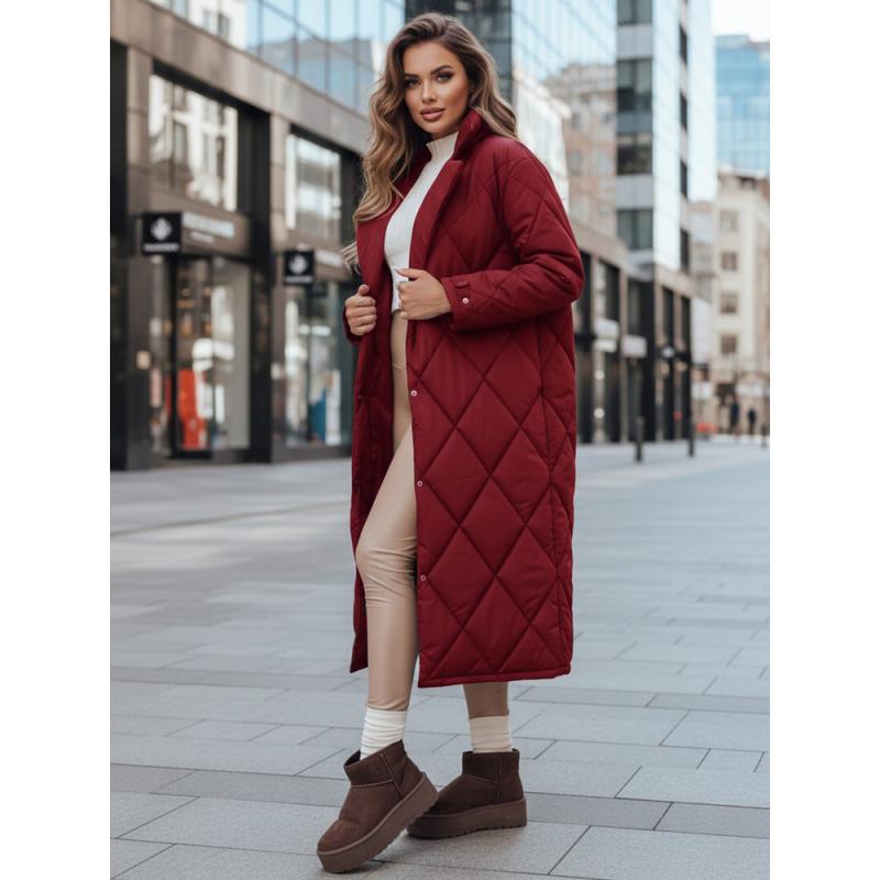 Női téli kabát WARMISSA, steppelt, bordó