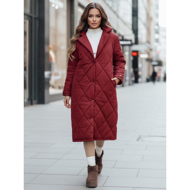 Női téli kabát WARMISSA, steppelt, bordó