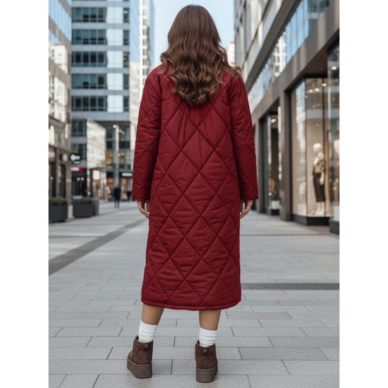 Női téli kabát WARMISSA, steppelt, bordó