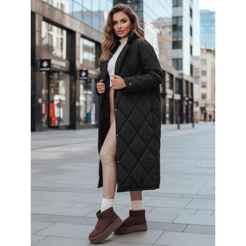Női steppelt téli kabát WARMISSA, fekete