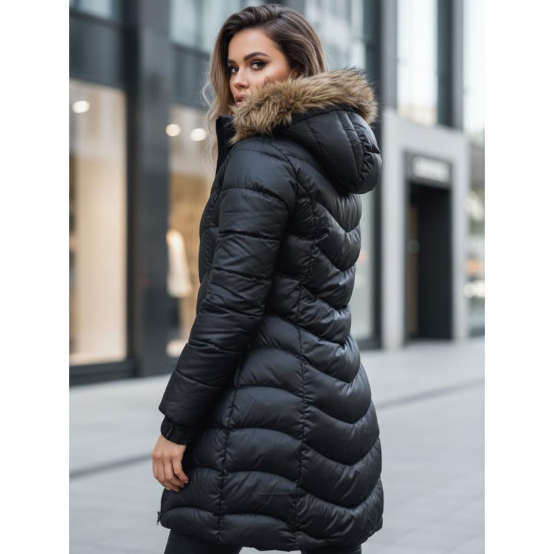 Női téli kabát GLAMOUR FUSION, fekete