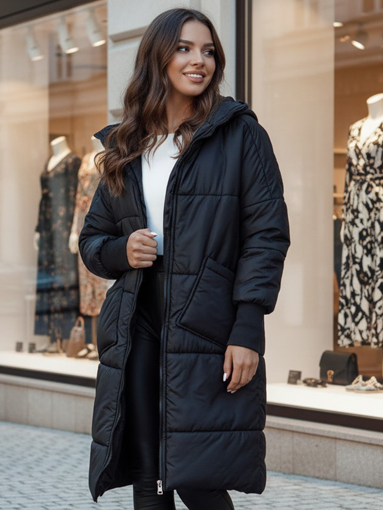 Dámska oversized prešívaná bunda NADIA čierna