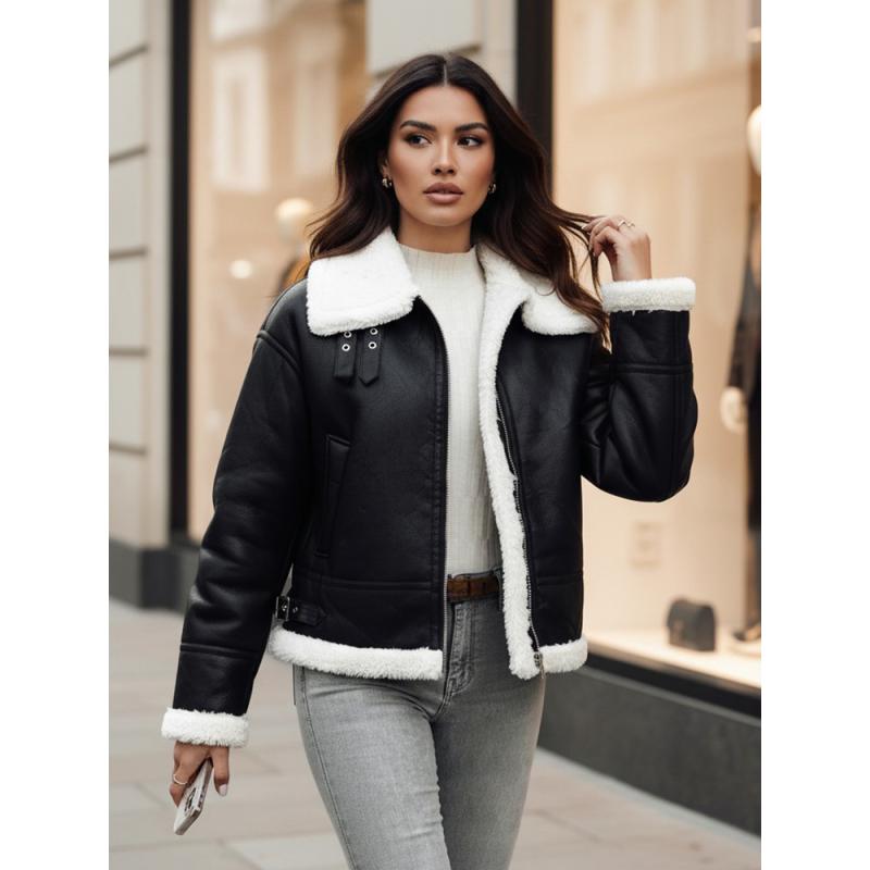 Női műbőr kabát szőrme FURBLAZE TY4730z