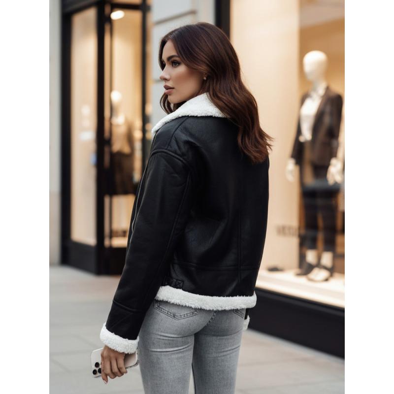 Női műbőr kabát szőrme FURBLAZE TY4730z