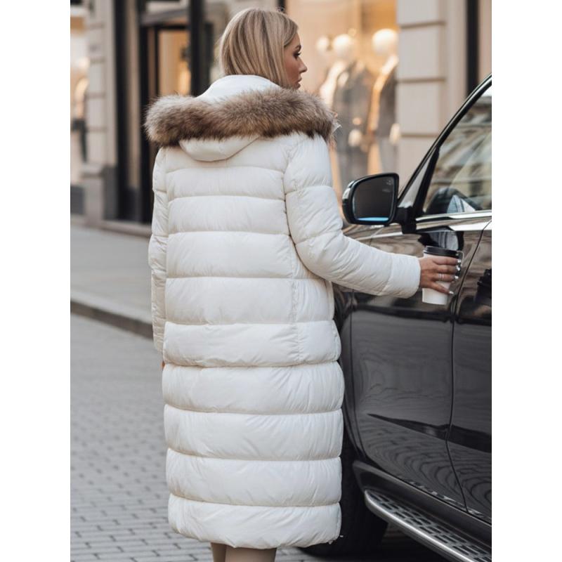 Dámska zimná prešívaná bunda s kapucňou CROMBILA biela