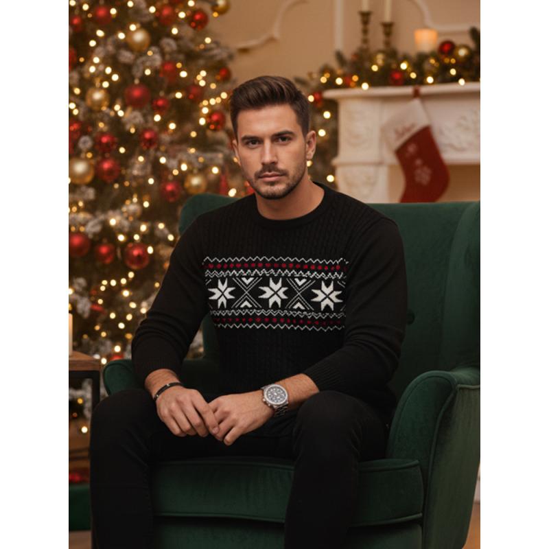 Férfi fekete pulóver