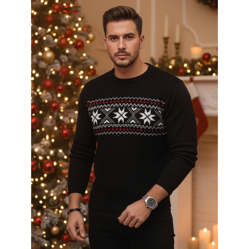 Férfi fekete pulóver