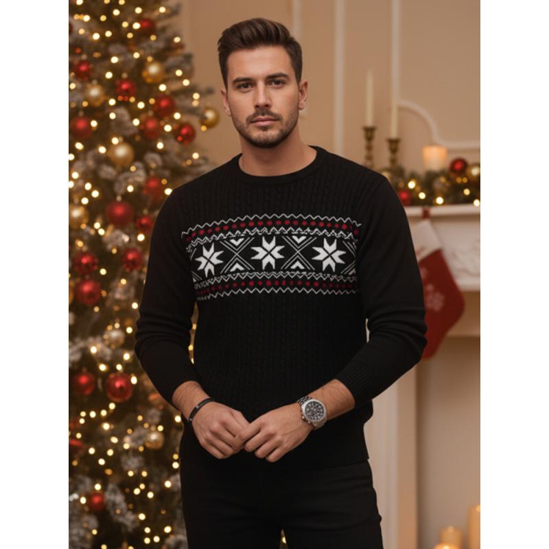 Férfi fekete pulóver