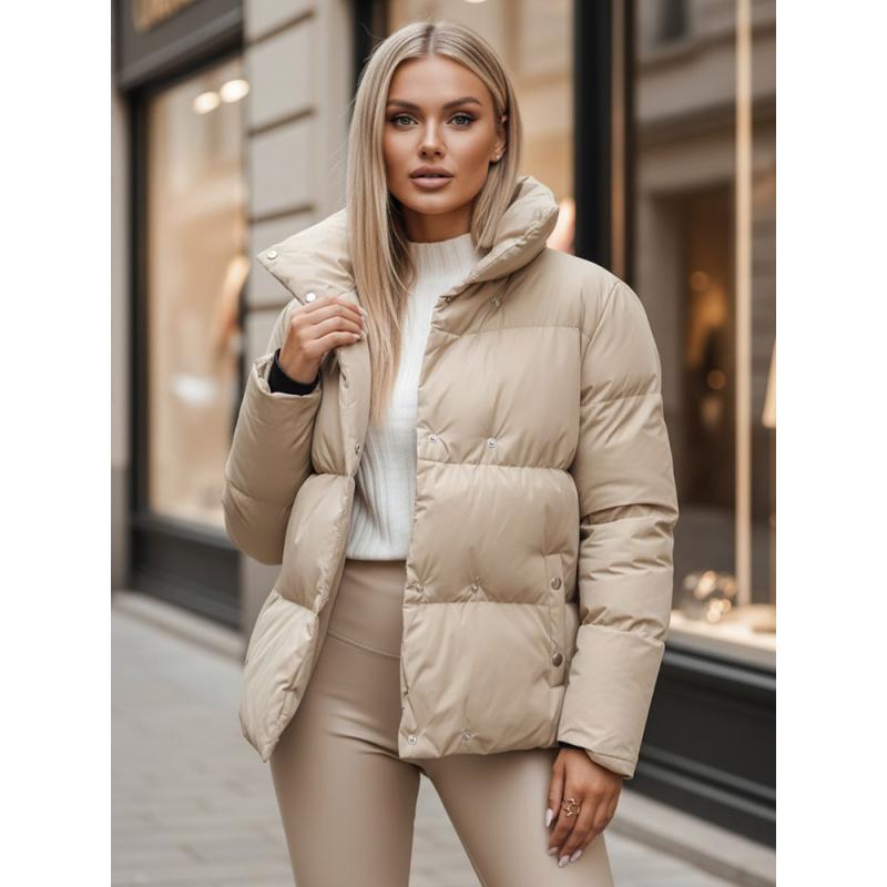 Dámská zimní prošívaná bunda LARO světle béžová