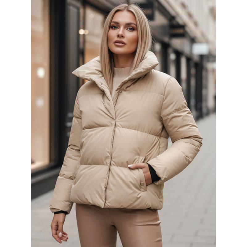 Dámská zimní prošívaná bunda LARO světle béžová
