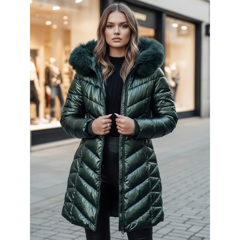 Női téli steppelt kabát BELLATRIX, zöld