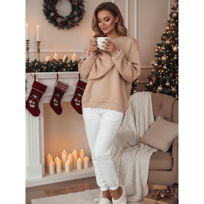 Dámská mikina oversize BOWLOOP béžová