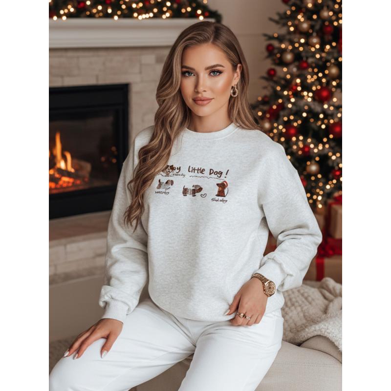 Dámská mikina oversize s jezevčíky JAMNIKOVE šedá