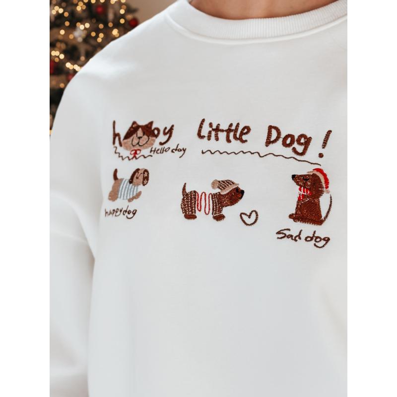 Dámská mikina oversize s jezevčíky JAMNIKOVE bílá