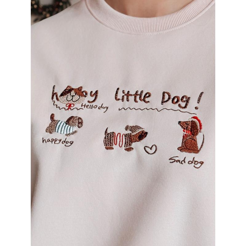 Dámská mikina oversize s jezevčíky JAMNIKOVE růžová