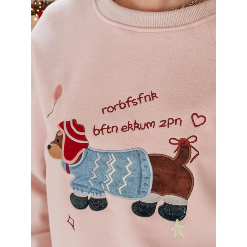Dámská mikina oversize s výšivkou DOGSWEETY růžová