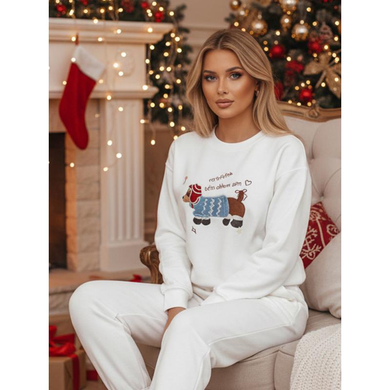 Dámská mikina oversize s výšivkou DOGSWEETY bílá