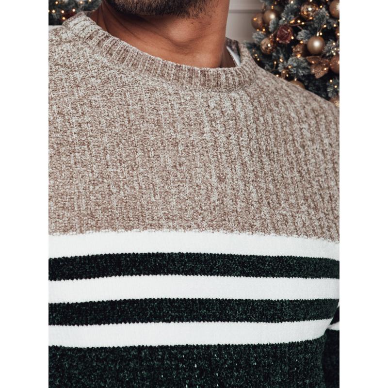 Férfi zöld csíkos pulóver