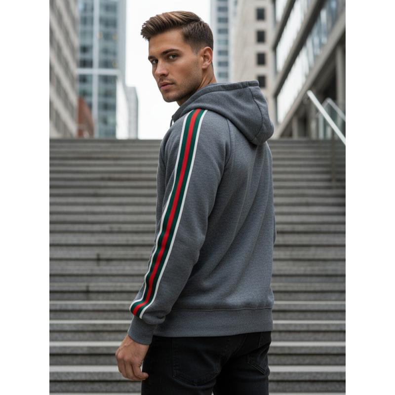 Pánská mikina s kapucí šedá