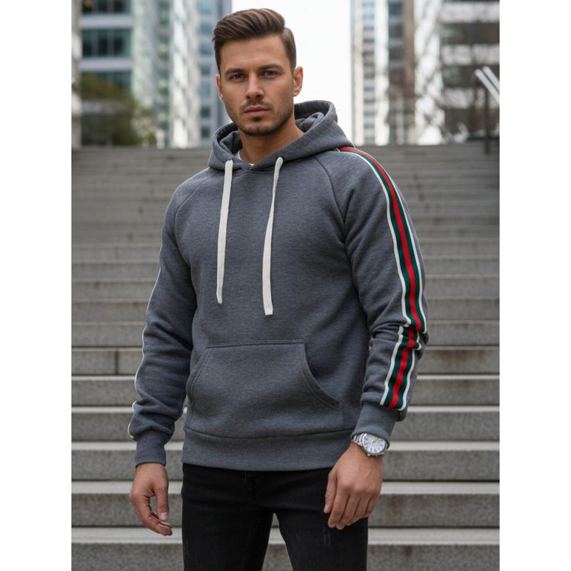 Pánská mikina s kapucí šedá