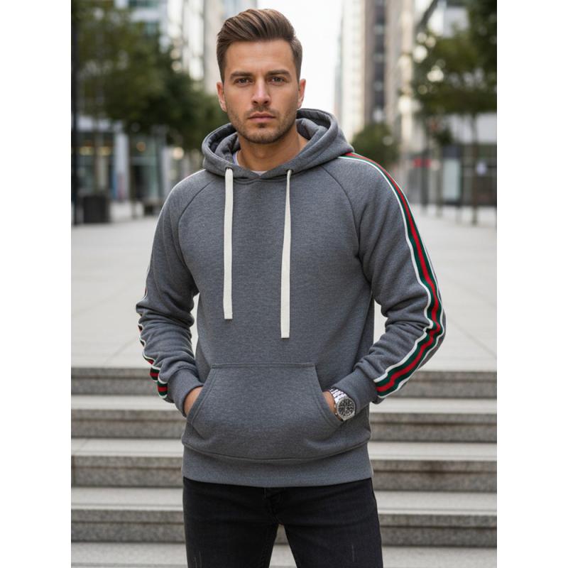 Pánská mikina s kapucí šedá