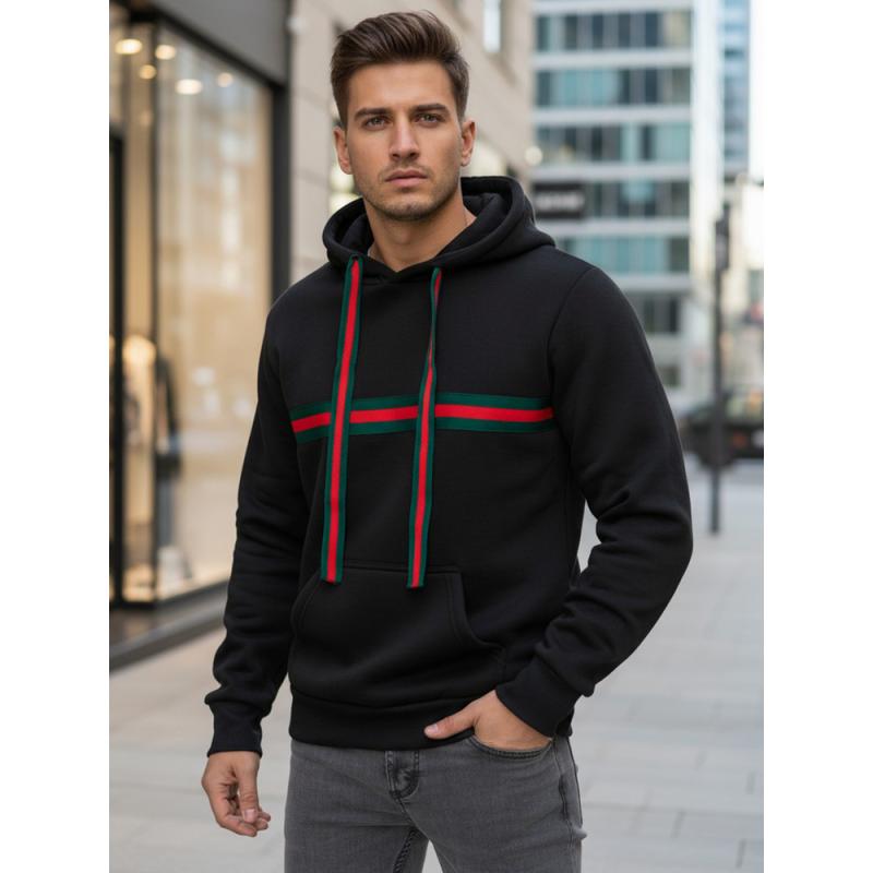 Pánska mikina s kapucňou, čierna