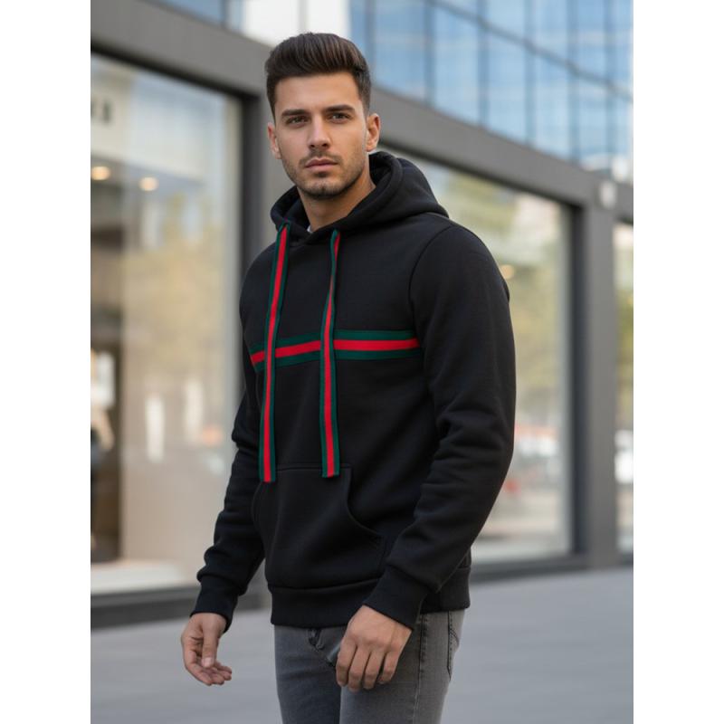 Pánska mikina s kapucňou, čierna