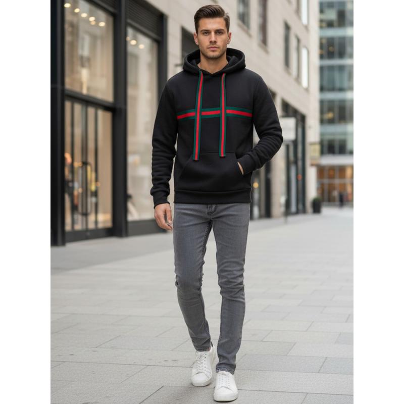 Pánska mikina s kapucňou, čierna