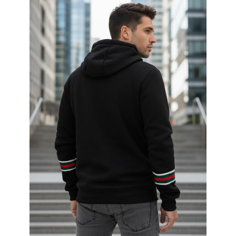 Pánska čierna mikina s kapucňou