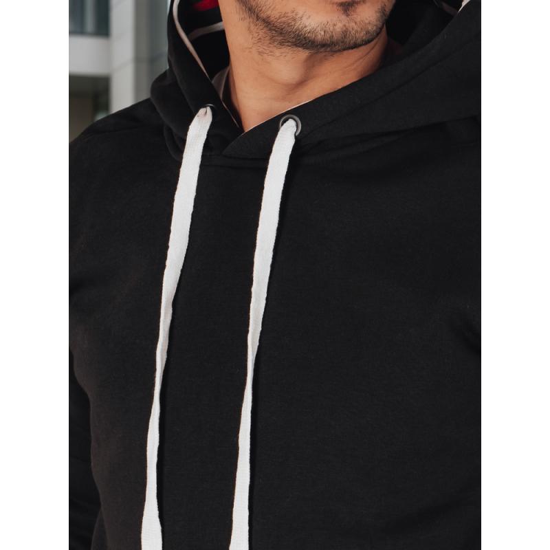 Pánska čierna mikina s kapucňou