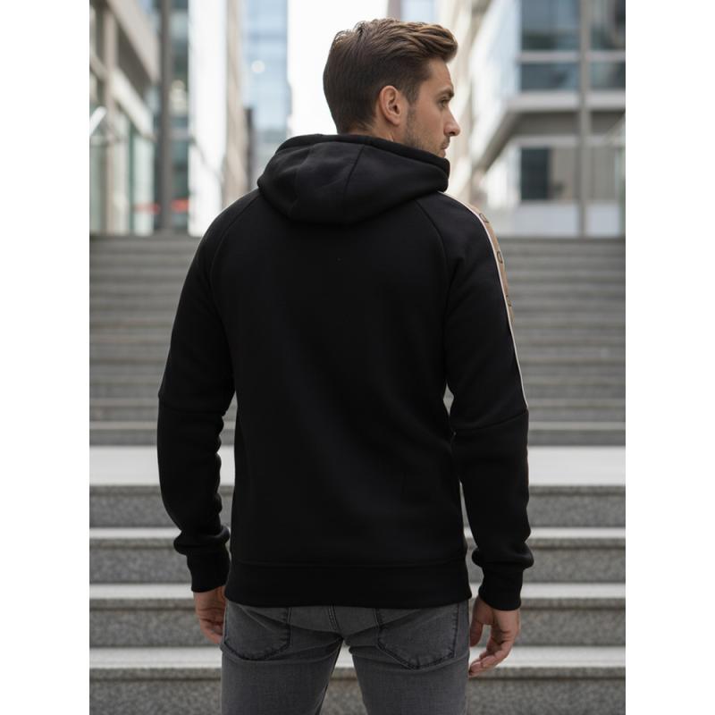 Pánska čierna mikina s kapucňou