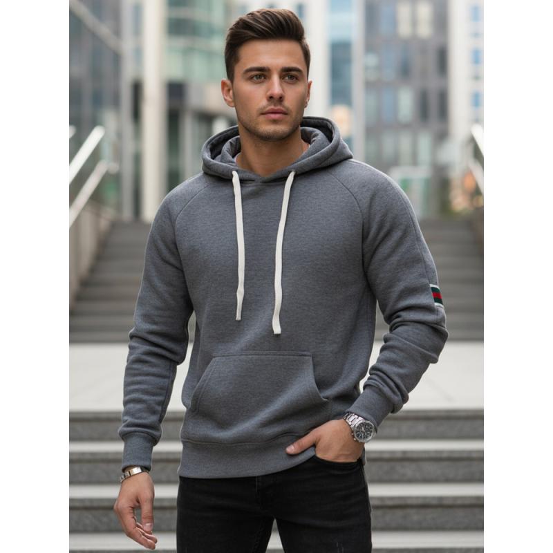 Pánská mikina s kapucí šedá