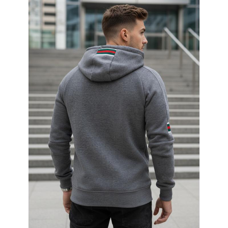 Pánská mikina s kapucí šedá