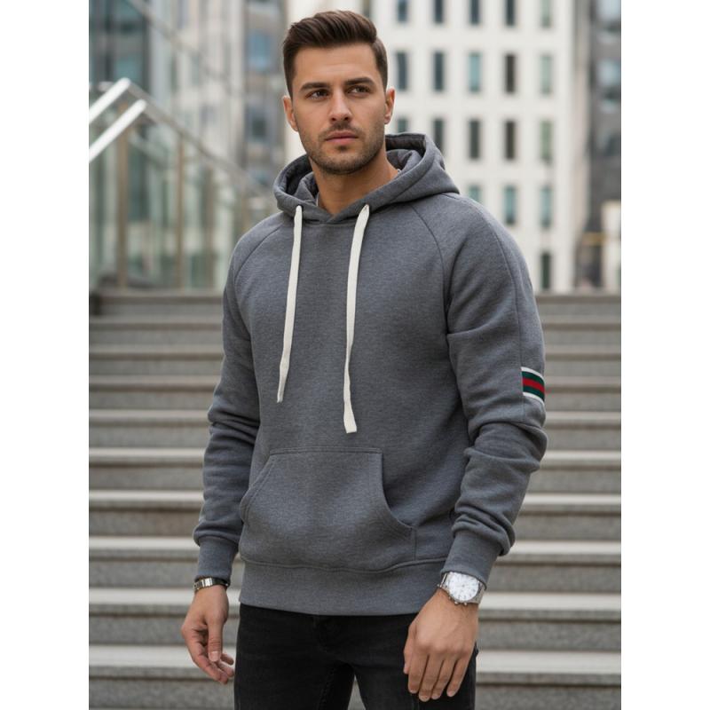Pánská mikina s kapucí šedá