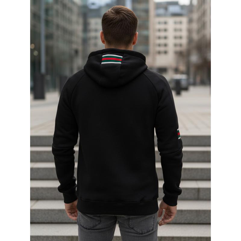 Pánska čierna mikina s kapucňou