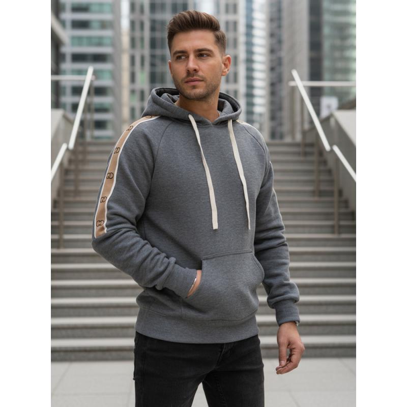 Pánská mikina s kapucí šedá