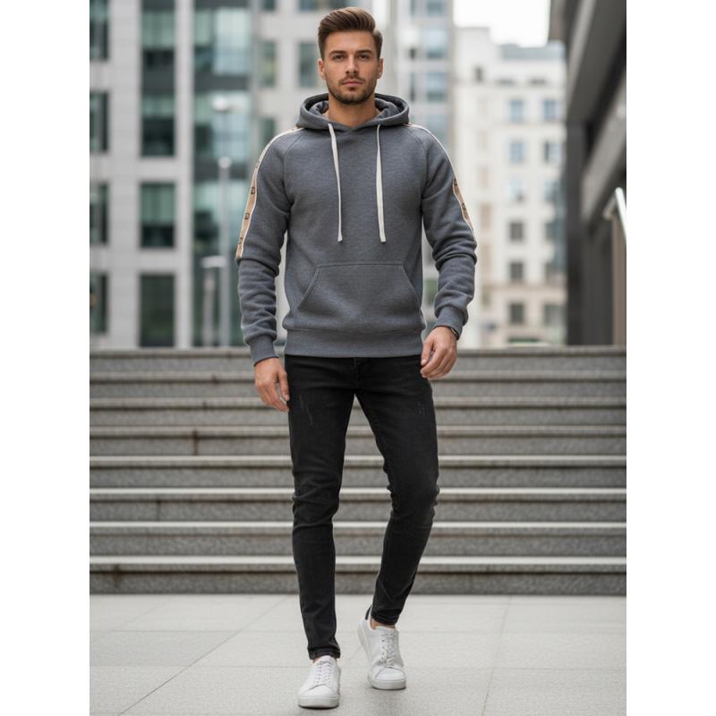 Pánská mikina s kapucí šedá