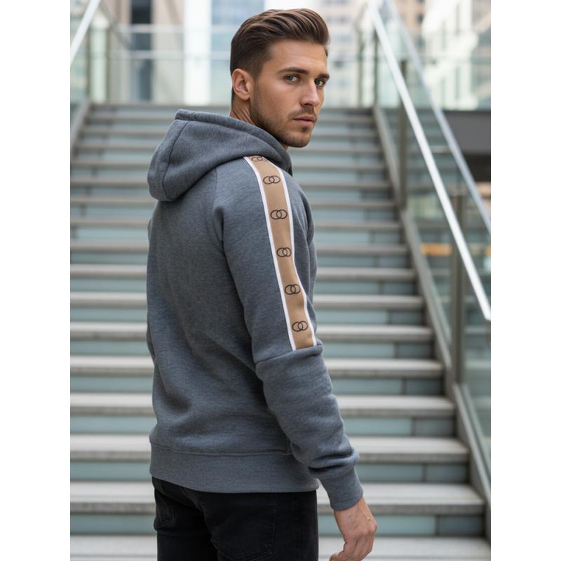 Pánská mikina s kapucí šedá