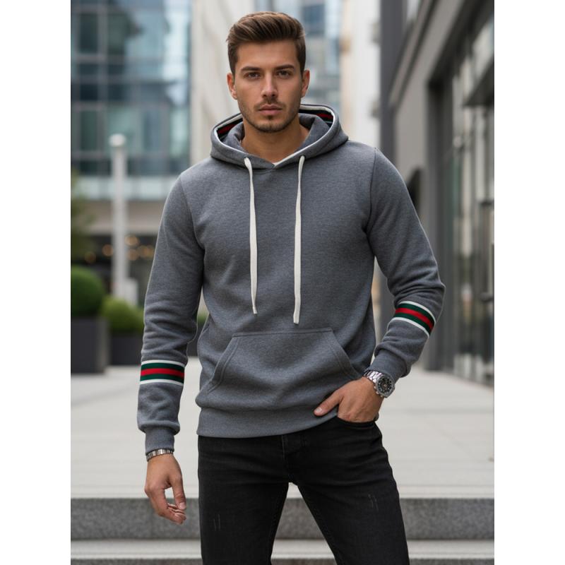 Pánská mikina s kapucí šedá