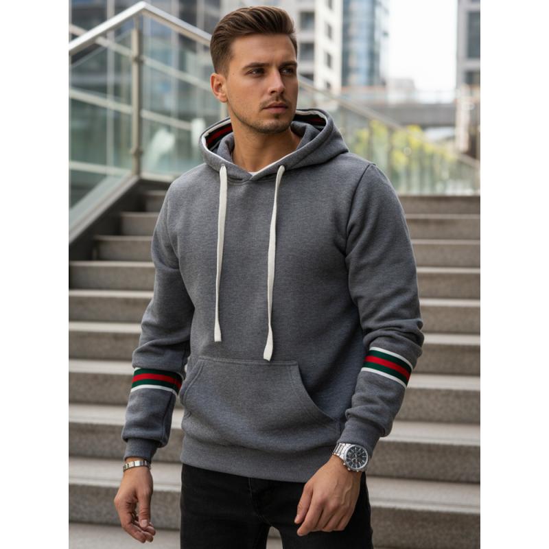 Pánská mikina s kapucí šedá