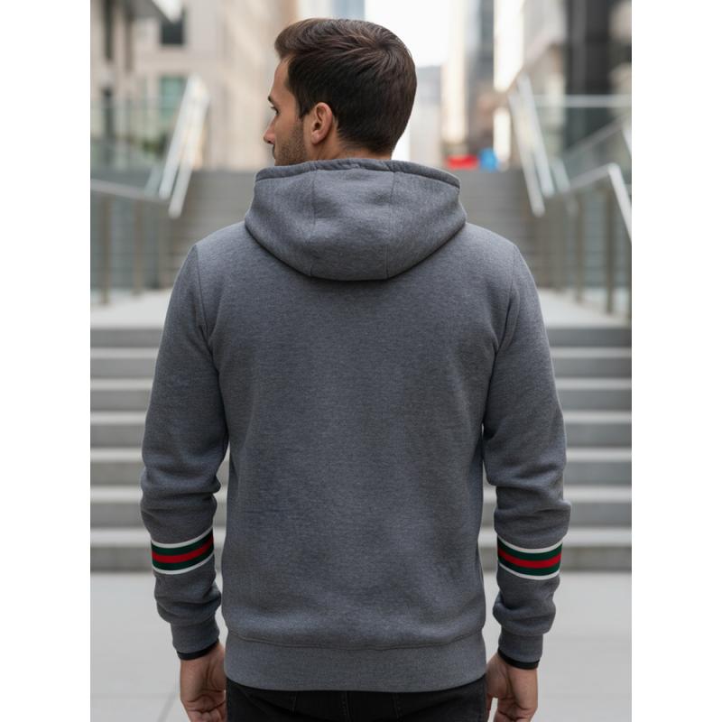 Pánská mikina s kapucí šedá