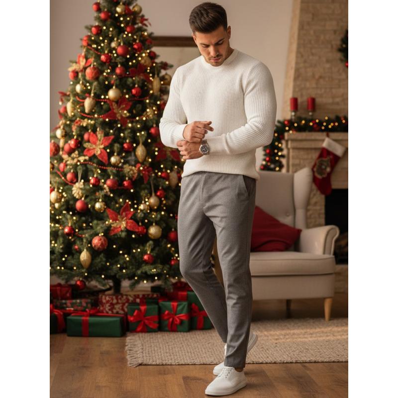 Férfi sötét szürke nadrág szövetből