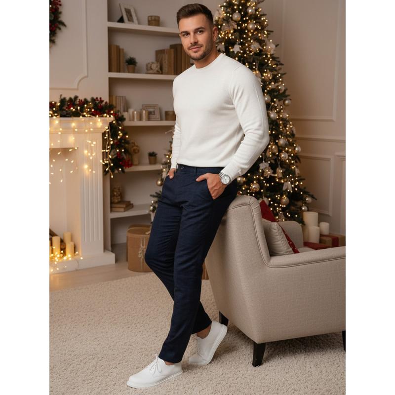 Pánske chino nohavice, tmavomodré