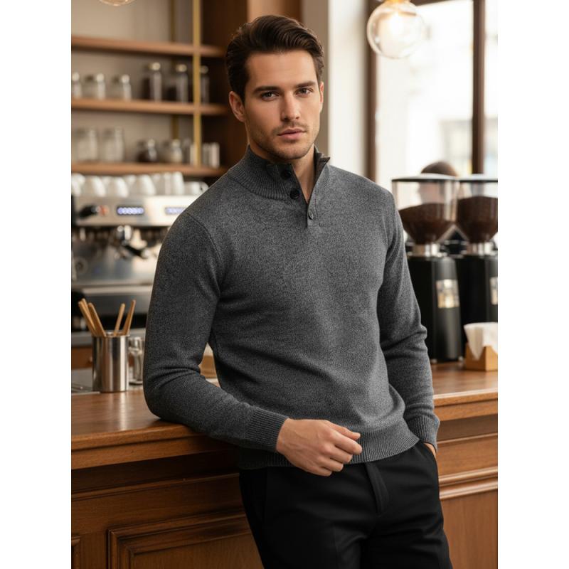 Pánský svetr s rolákem světle šedý